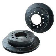 Grooved Black Rear Brake Discs - sold as a pair